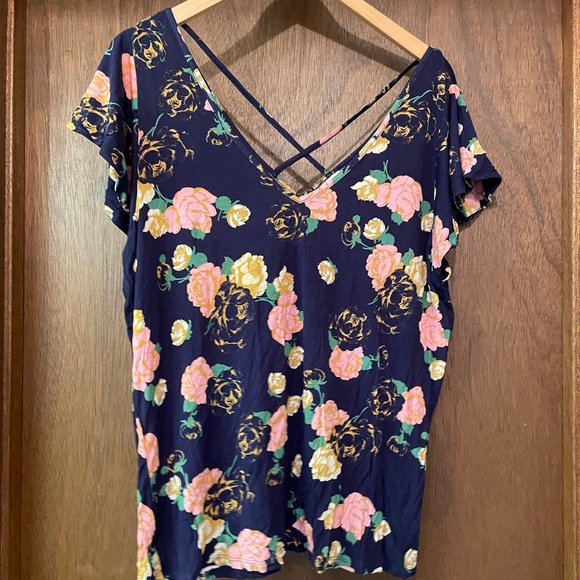 Womens ModCloth Tshirt. Navy floral print, NWOT. Sz Xl - Picture 4 of 4